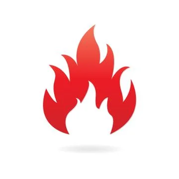 Fire or flame icon isolated on white background. Vector illustration. Stock Illustration