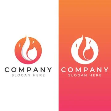 Fire or flame logo, fireball logo, and embers. Using a vector illustration .. Illustrazione stock