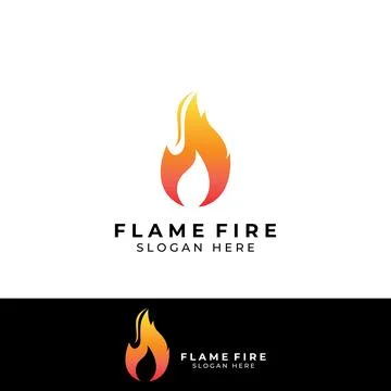 Fire or flame logo, fireball logo, and embers. Using a vector illustration .. Illustrazione stock