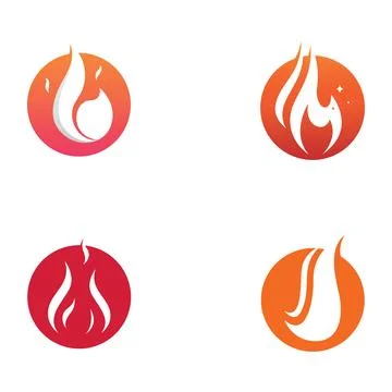 Fire or flame logo, fireball logo, and embers. Using a vector illustration .. Stock Illustration
