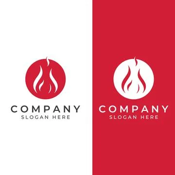 Fire or flame logo, fireball logo, and embers. Using a vector illustration .. イラスト素材