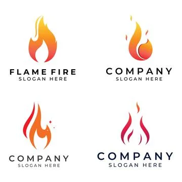 Fire or flame logo, fireball logo, and embers. Using a vector illustration .. 스톡 일러스트
