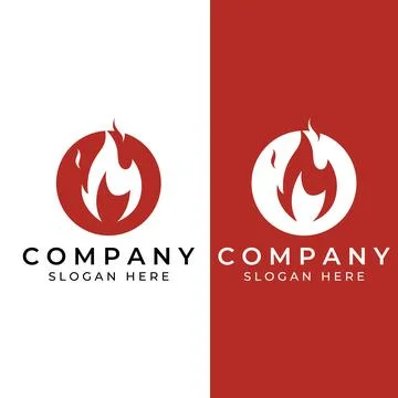 Fire or flame logo, fireball logo, and embers. Using a vector illustration .. Illustrazione stock