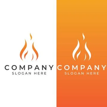 Fire or flame logo, fireball logo, and embers. Using a vector illustration .. Illustrazione stock