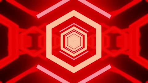 Fire orange red arrow tunnel VJ loop background animation0001-0300 Video stock 318873246