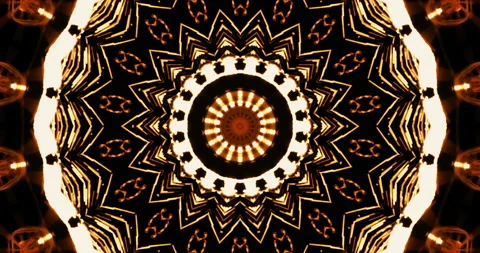 Fire orange yellow and white mandala Stock Footage 167059006