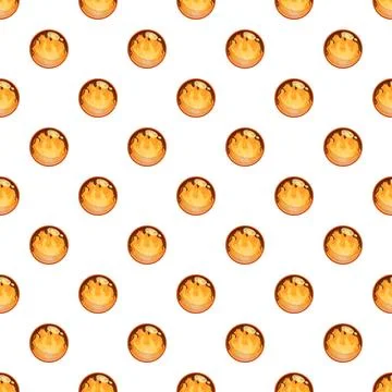 Fire orb energy pattern seamless repeating background Stock Illustration