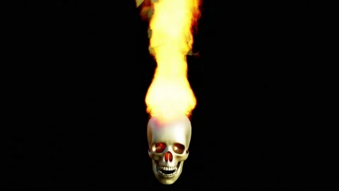 Fire out of the skull, 3d render Video stock 157677969