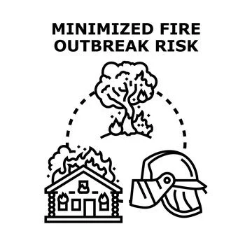 Fire outbreak risk minimization prevention concept Stock Illustration