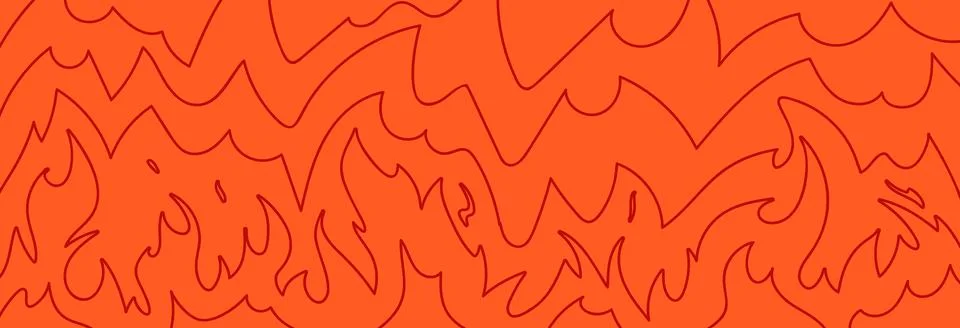Fire outline background with flame effect. Red graphic heat and burning energy. Stock Illustration