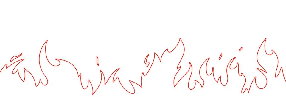 Fire outline background with flame effect. Red graphic heat and burning energy. Illustrazione stock