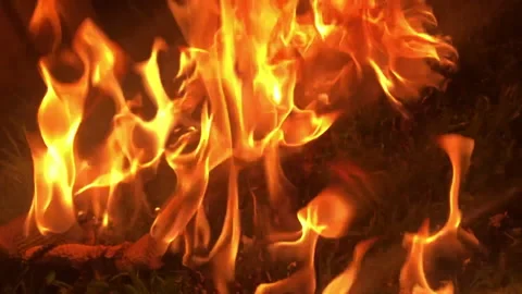 Fire outside Video stock 204806420