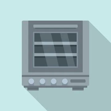 Fire oven icon flat vector. Convection grill stove Stock Illustration