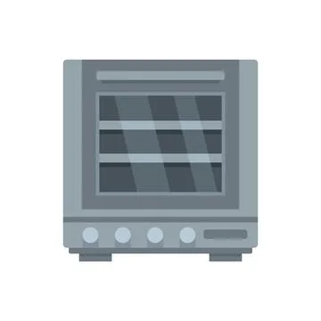 Fire oven icon flat vector. Convection grill stove Stock Illustration