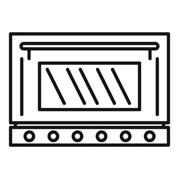 Fire oven icon outline vector. Convection grill stove Stock Illustration
