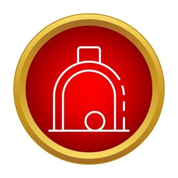 Fire oven icon in red circle Stock Illustration