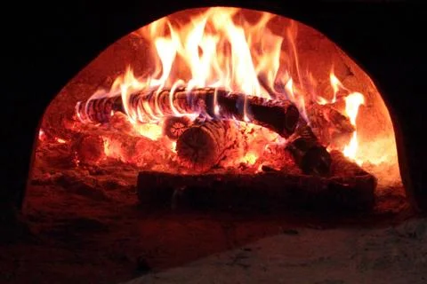 Fire in the oven. Stock Photos