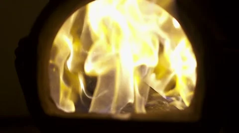 Fire Oven Slomo Flames 4 different angles Stock Footage 53101933