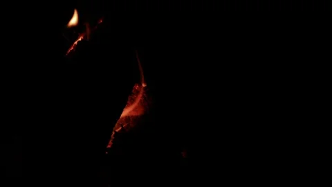 Fire over black, with sound Stock Footage 87361424