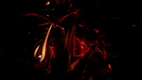 Fire over black, with sound Stock Footage 87367510