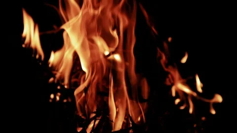 Fire over black, with sound 動画素材 87368579