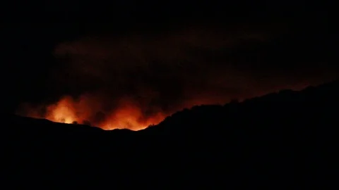 Fire over the hill Stock Footage 109208800