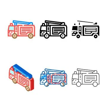 Fire pack engine emergency color icon vector Stock Illustration