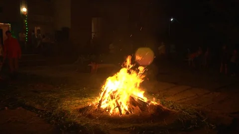 Fire. Pagan traditions. Rites. Stock Footage 77946411