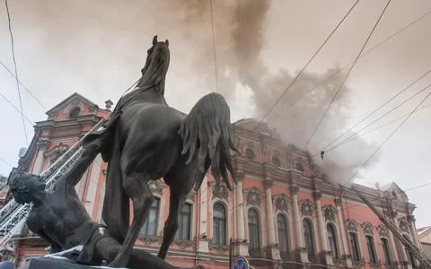 Fire in the palace Stock Photos