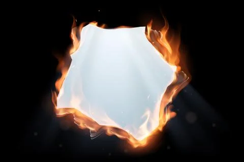 Fire paper hole with light effect Stock Illustration