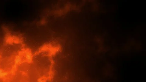 Fire particle ember with hot cloud smoke background Video stock 199800840