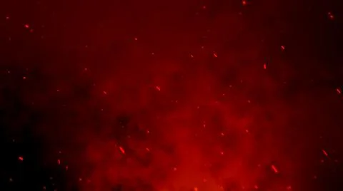 Fire particles on a black background with smoke effect Stock Illustration
