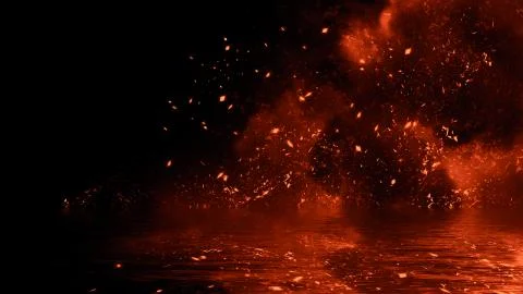 Fire particles effect dust debris isolated on background, motion spray burst  Stock Illustration