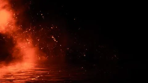 Fire particles effect dust debris isolated on background, motion spray burst  Stock Illustration