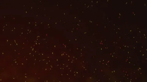 Fire Particles Flying In Black Background Stock Footage 243692535