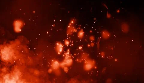 Fire particles isolated on background . Smoke fog mist texture overlays Stock Photos