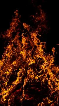 Fire pattern for border and frame graphics. Blazing fire line with swirling Stock Photos