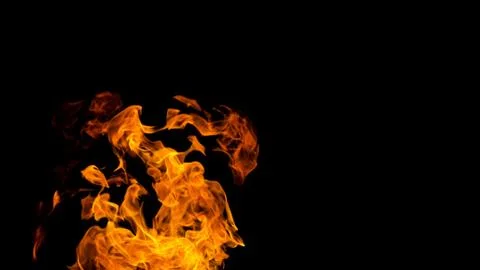 Fire patterns. Flames on a black background. Fiery patterns. Burning flame. B Stock Photos