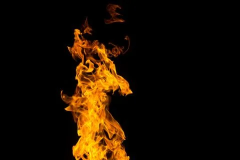 Fire patterns. Flames on a black background. Fiery patterns. Burning flame. B 스톡 사진
