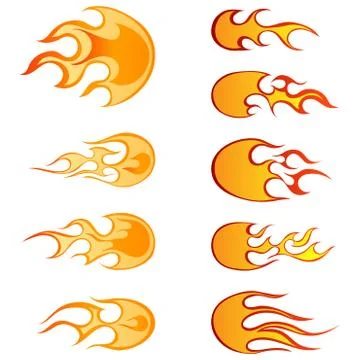 Fire patterns set Illustrazione stock