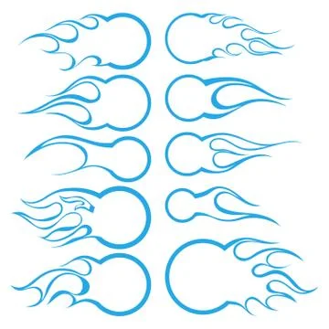 Fire patterns set Stock Illustration
