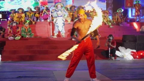 Fire performance 01 Stock Footage 170043089