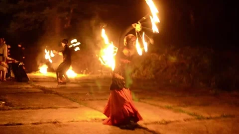 Fire Performance in Czech Republic 1 Stock Footage 132124778