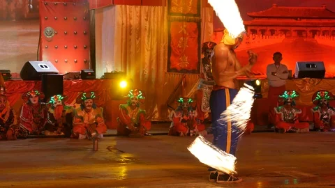 Fire performer Stock Footage 116739069