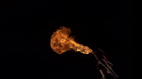 Fire performer, Slow Motion Stock Footage 31819411
