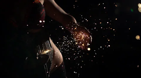 Fire performer, Slow Motion Stock Footage 31819559