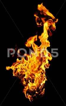 Fire photo on a black background Stock Illustration