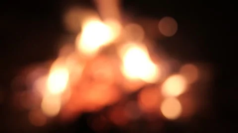 A Fire At A Picnic In The Evening, Out Of Focus Stock Footage 51617534