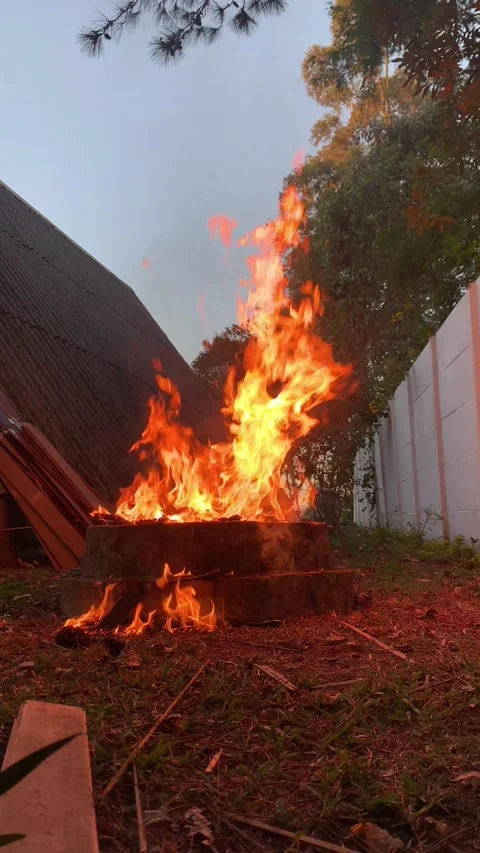 Fire Pit Stock Footage 220107718