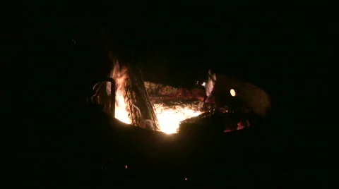 Fire pit with marshmallow Stock Footage 488064